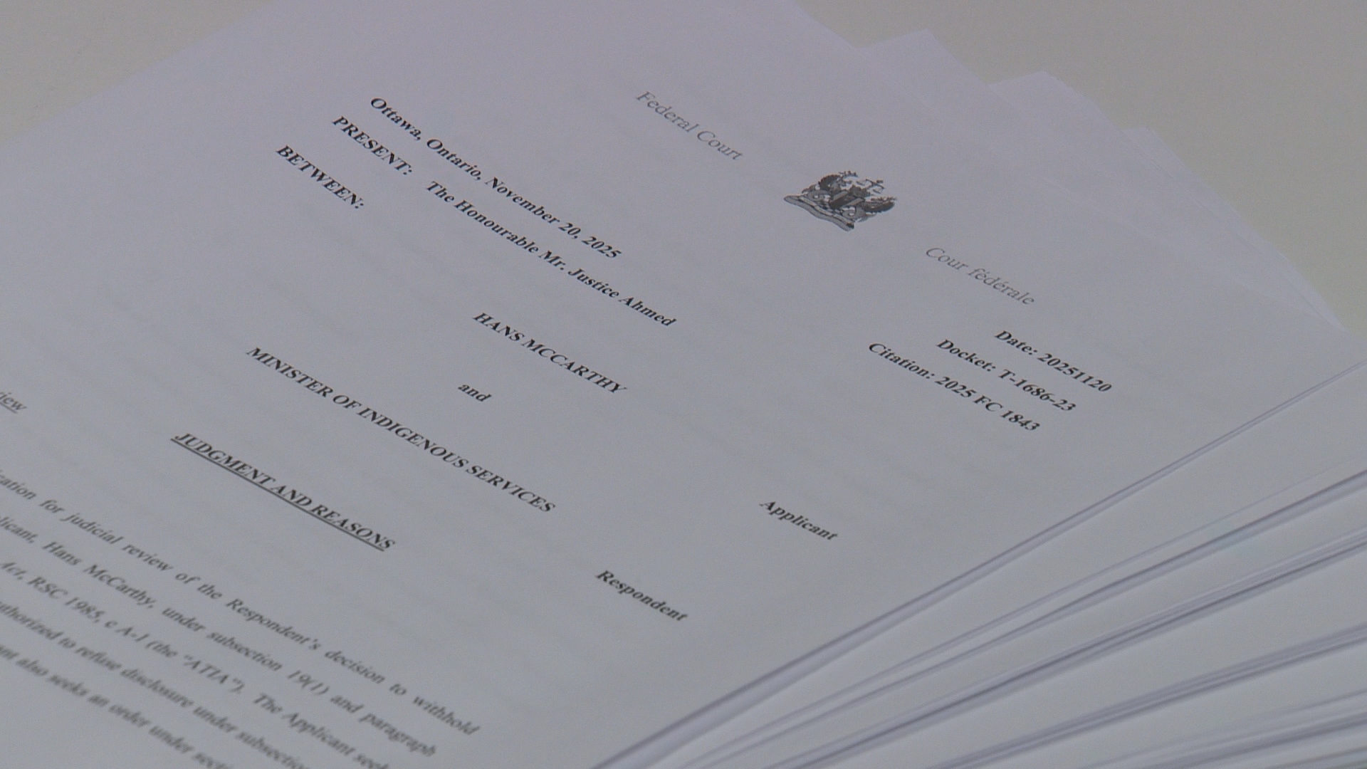 Court orders feds to share financial documents with Frog Lake First Nation citizen