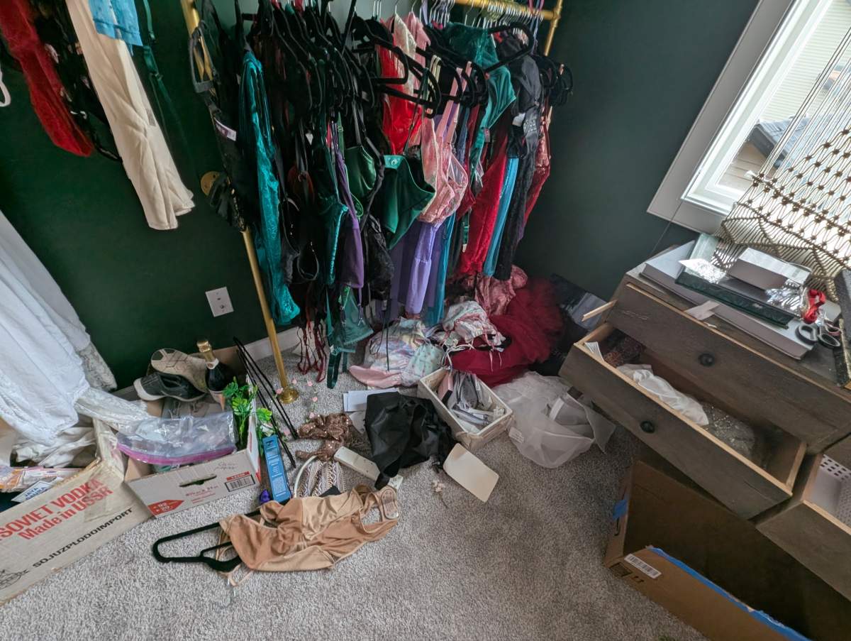 Photographer Brina Braun, of Bare By Brina photography, had her boudoir closet collection stolen from her Edmonton home when it was rented out as an Airbnb in November 2025.