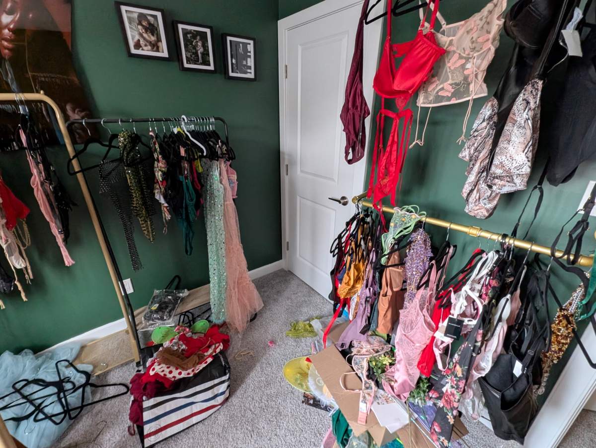 Photographer Brina Braun, of Bare By Brina photography, had her boudoir closet collection stolen from her Edmonton home when it was rented out as an Airbnb in November 2025.