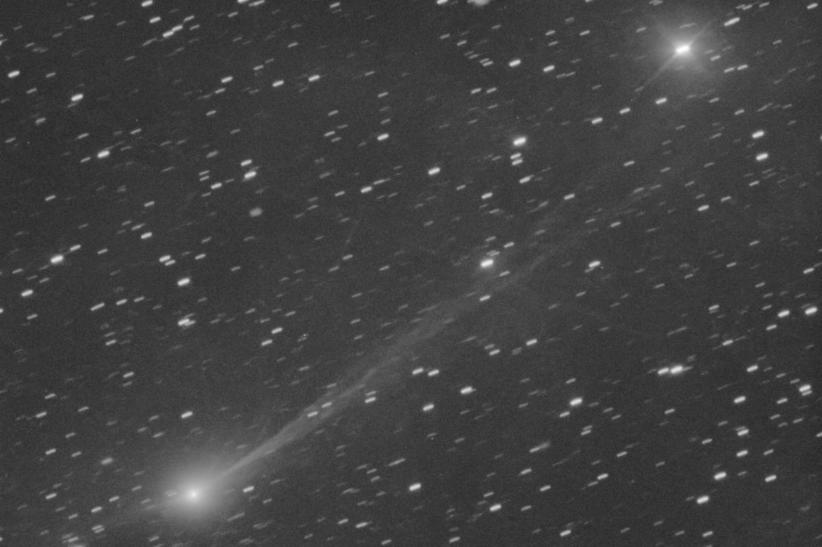 This photo provided by Gianluca Masi shows the interstellar comet 3I/Atlas as it streaks through space, 190 million miles from Earth, on Wednesday, Nov. 19, 2025. The image was taken from Manciano, Italy.