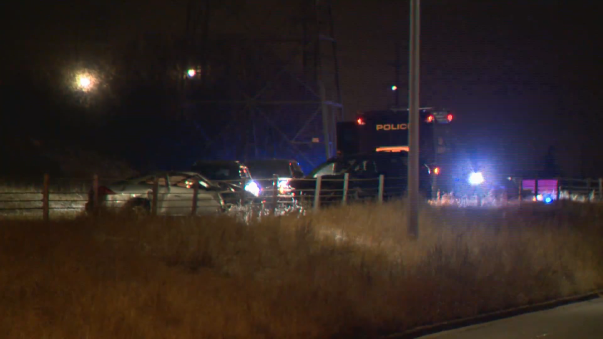 A police vehicle on the scene of a collision