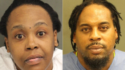 Keishara B. Goodrum (left) and Maurice Wayne Bright Jr (right) were arrested after their twin sons were shot with a gun found inside the family home.