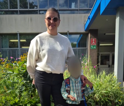 Diane Levesque is pictured with her son at the facility.