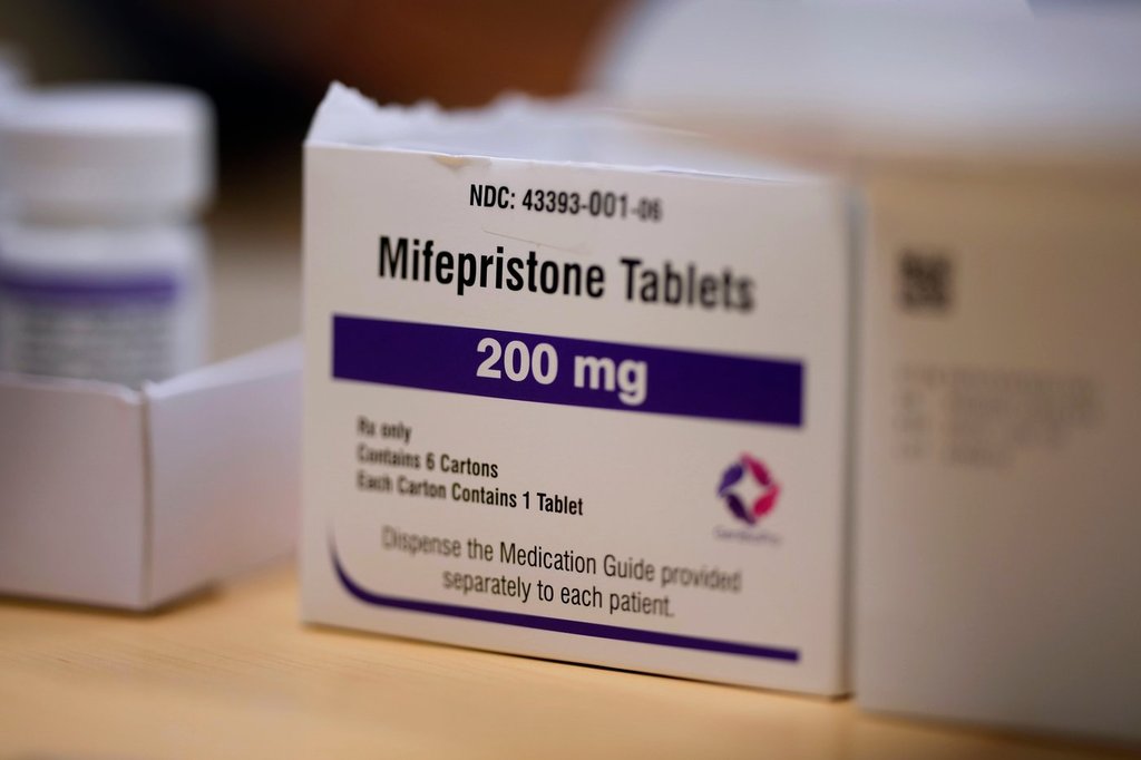 FILE - Mifepristone tablets are seen at a Planned Parenthood clinic in Ames, Iowa, on Thursday, July 18, 2024. (AP Photo/Charlie Neibergall, File).