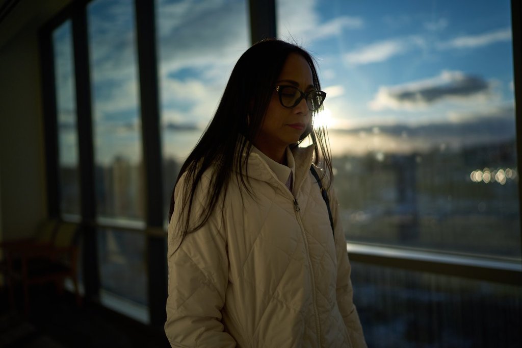 Ruth Wilson, who has lupus, leaves her monthly lupus-focused IV treatment at UMass Memorial Medical Center, Tuesday, Jan. 14, 2025, in Worcester, Mass. (AP Photo/David Goldman).