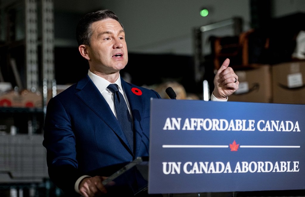 Poilievre blasts Carney over budget deficit, spending in free-market speech – National