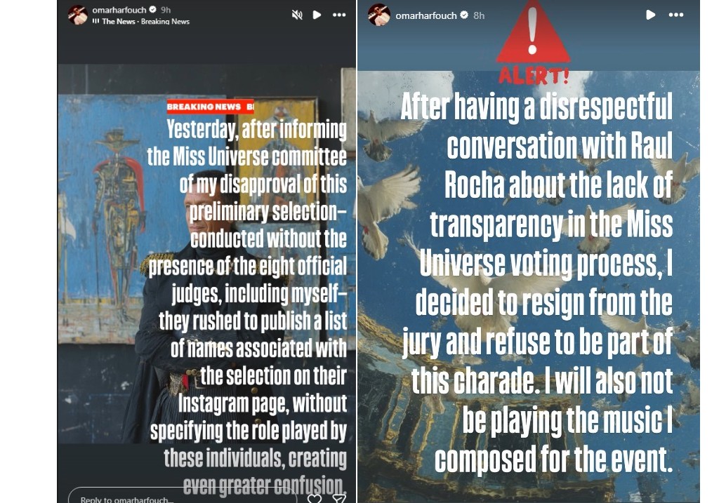 A screenshot of Omar Harfouch's Instagram Stories,