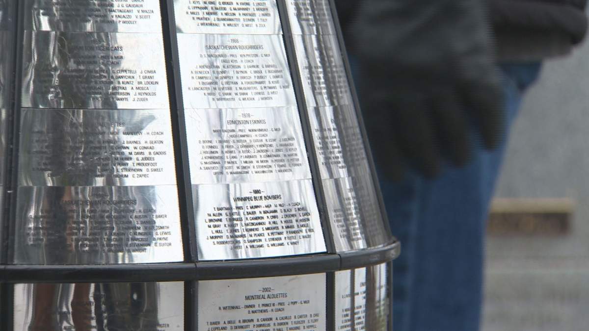 Many of the names engraved on the Grey Cup are veterans who now rest in Flanders Fields.