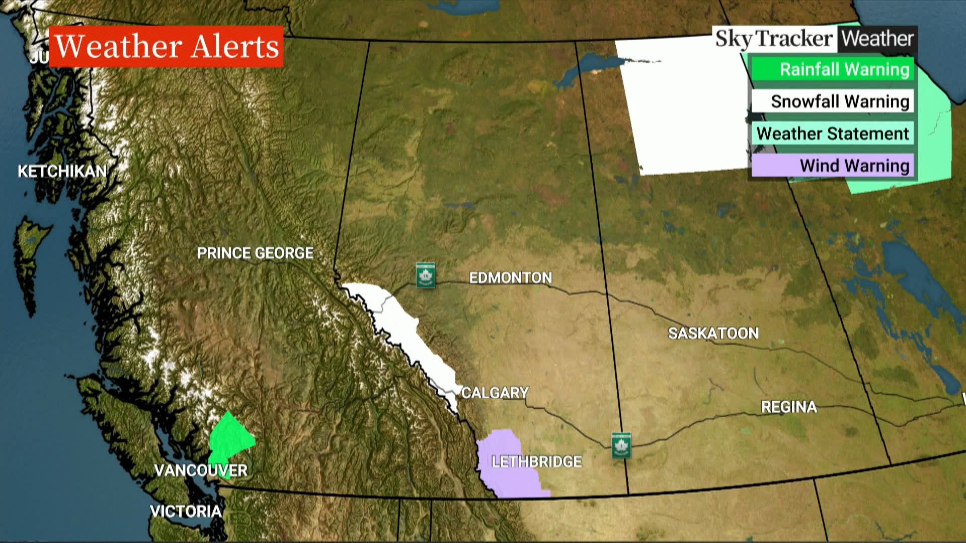Някои необичайни колебания в прогнозата за времето за Скалистите планини