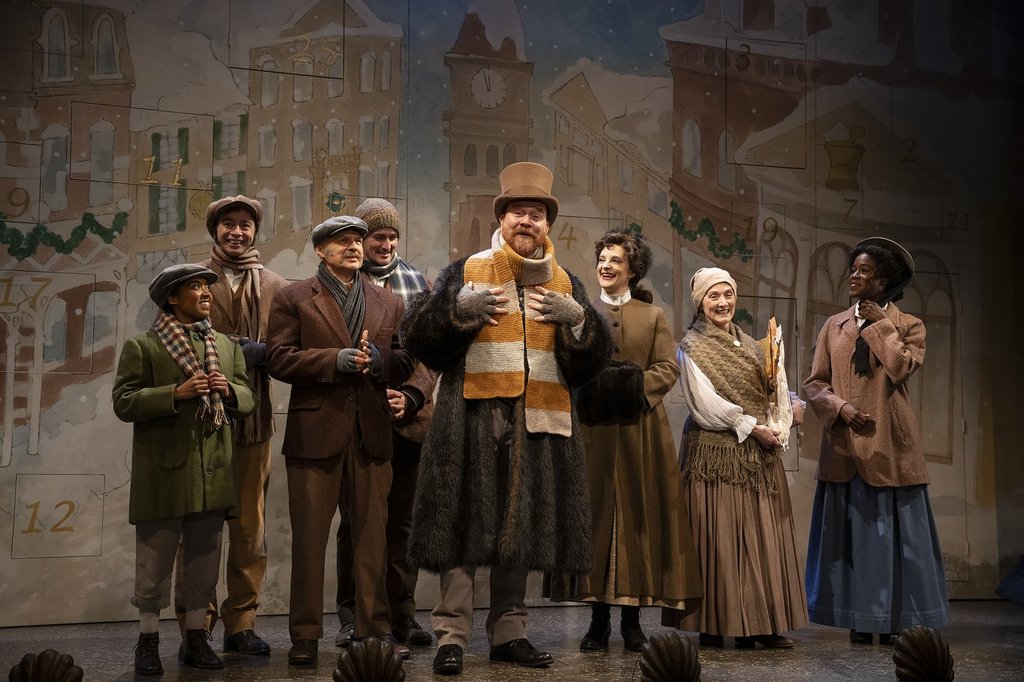 Graeme Somerville as Mr. Hubble, centre, with the cast of "A Christmas Carol" (Shaw Festival, 2025) are shown in this handout photo. THE CANADIAN PRESS/Handout - David Cooper (Mandatory Credit).
