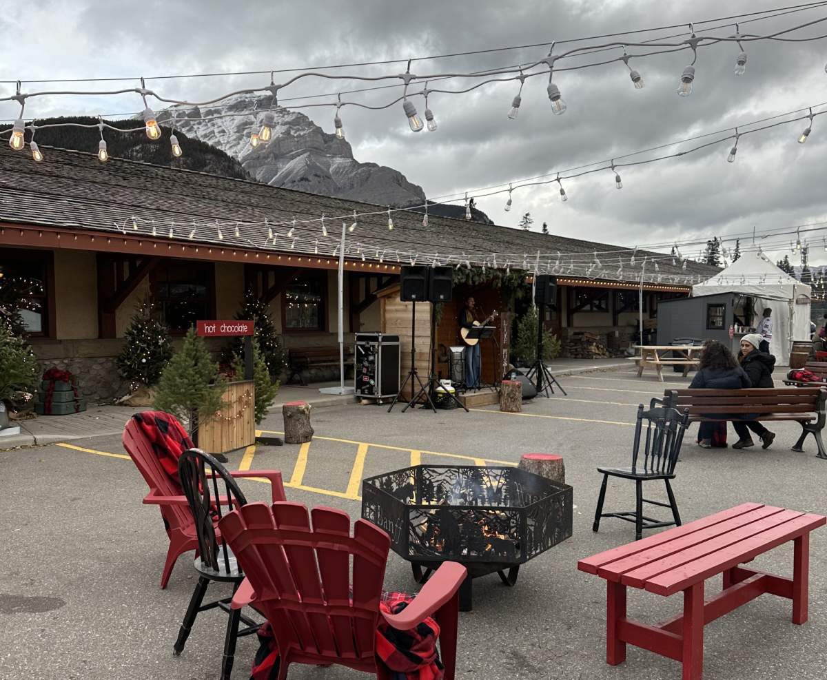 People walk through the Banff Christmas Market in Banff, Alta., where police say an attempted kidnapping occurred earlier this month.
