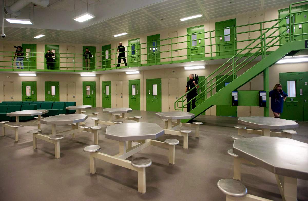 The general inmate facility is shown during a media tour of the Toronto South Detention Centre in Toronto on Oct. 3, 2013.  