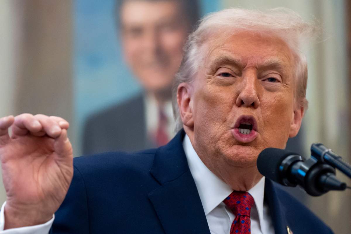 President Donald Trump speaks during a Mexican Border Defense Medal presentation in the Oval Office of the White House, Monday, Dec. 15, 2025, in Washington.