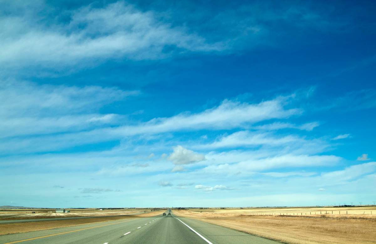 Highway 2 in southern Alberta, between Claresholm and Nanton.

