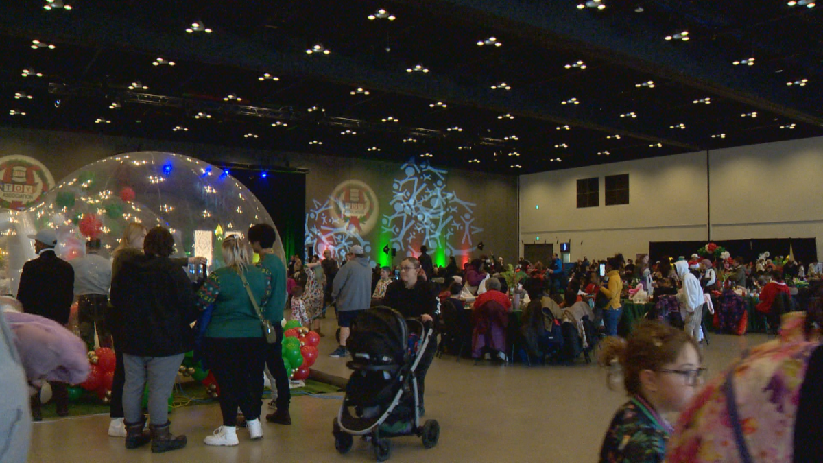 Calgarians enjoying a Christmas event