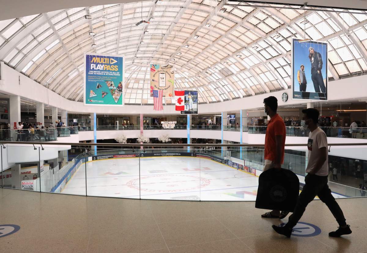 FILE: A scenic view of the ice hockey rink inside the West Edmonton Mall as photographed on Aug. 28, 2020.