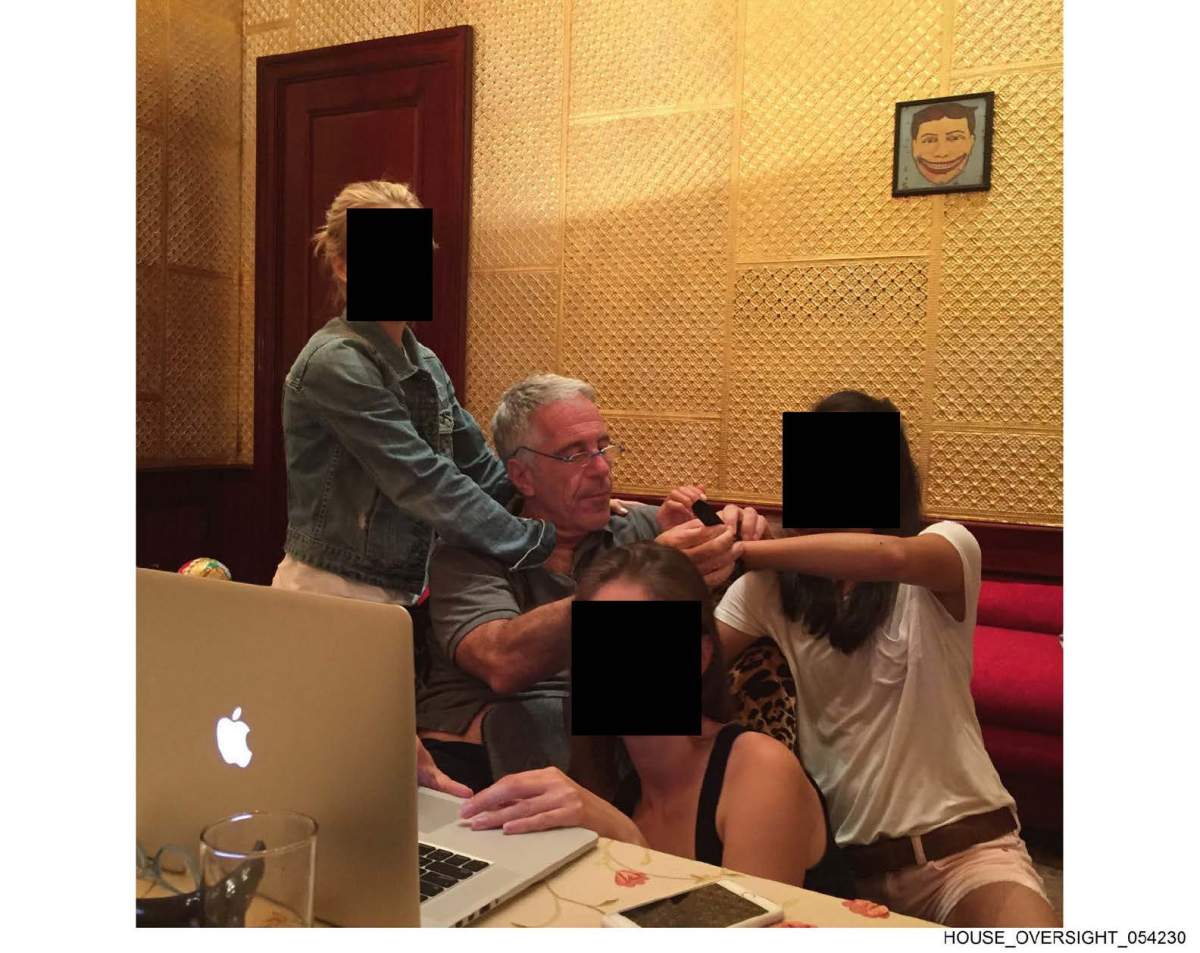 Epstein and three unidentified women