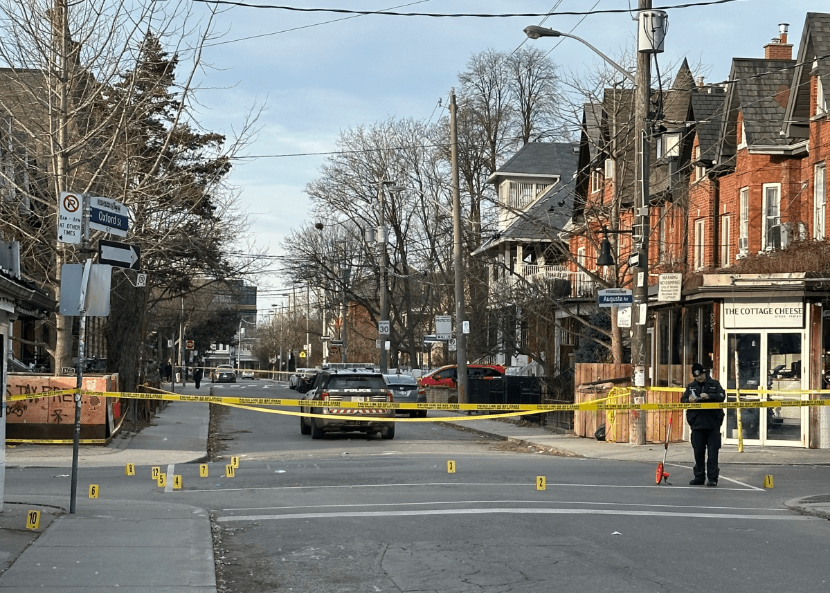 The scene of a shooting in Kensington Market.