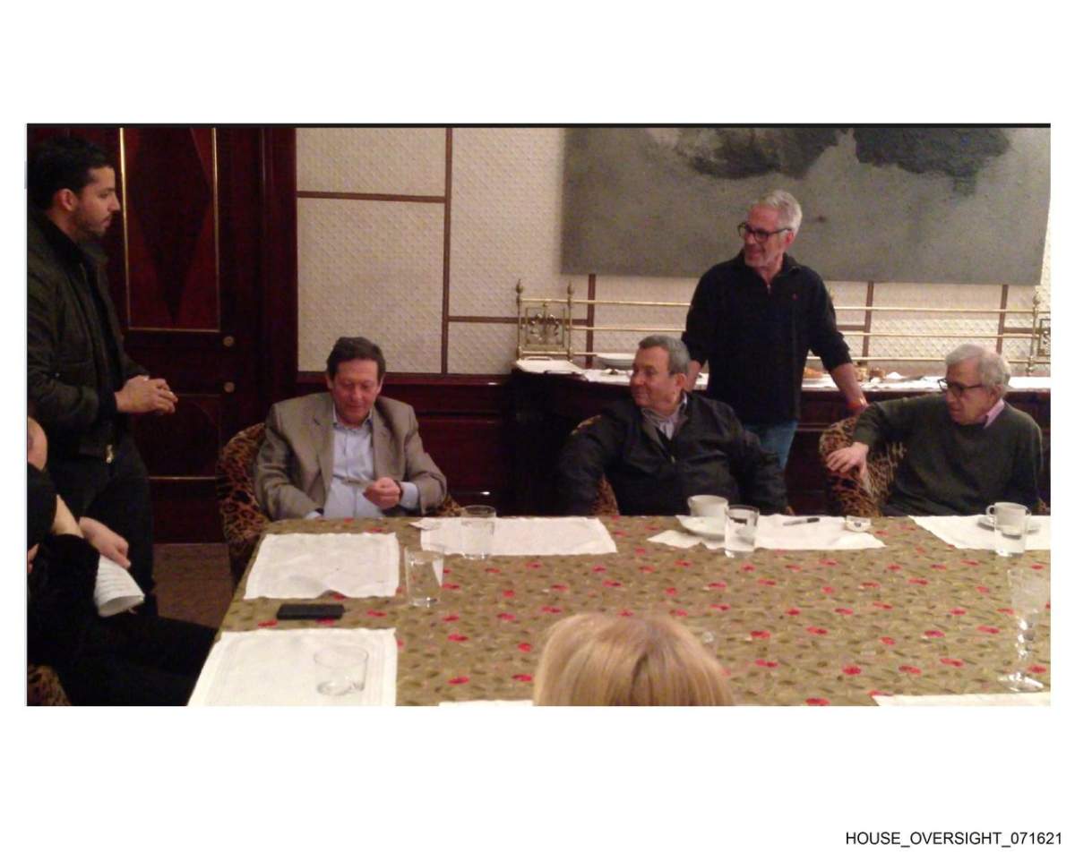 David Blaine, Bill Gates Jeffrey Epstein and several unidentified individuals.