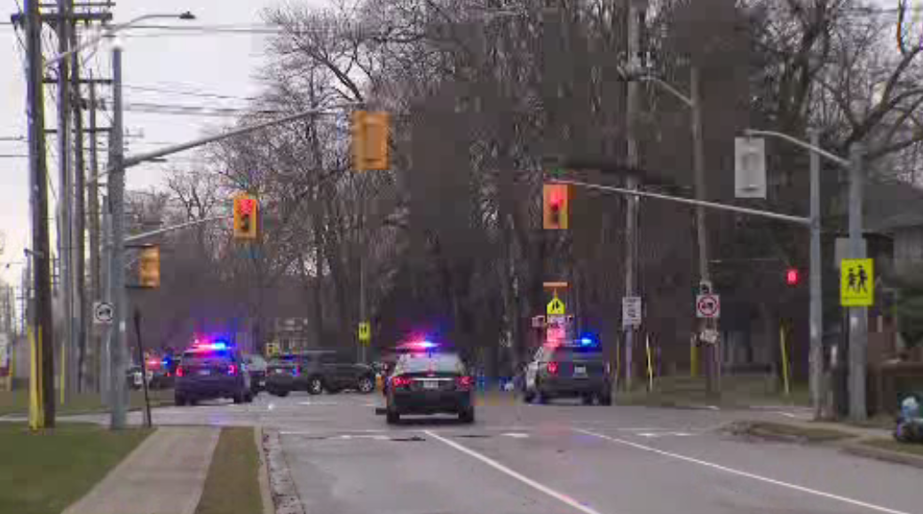 Police cruiser block off the scene in Welland, Ont.