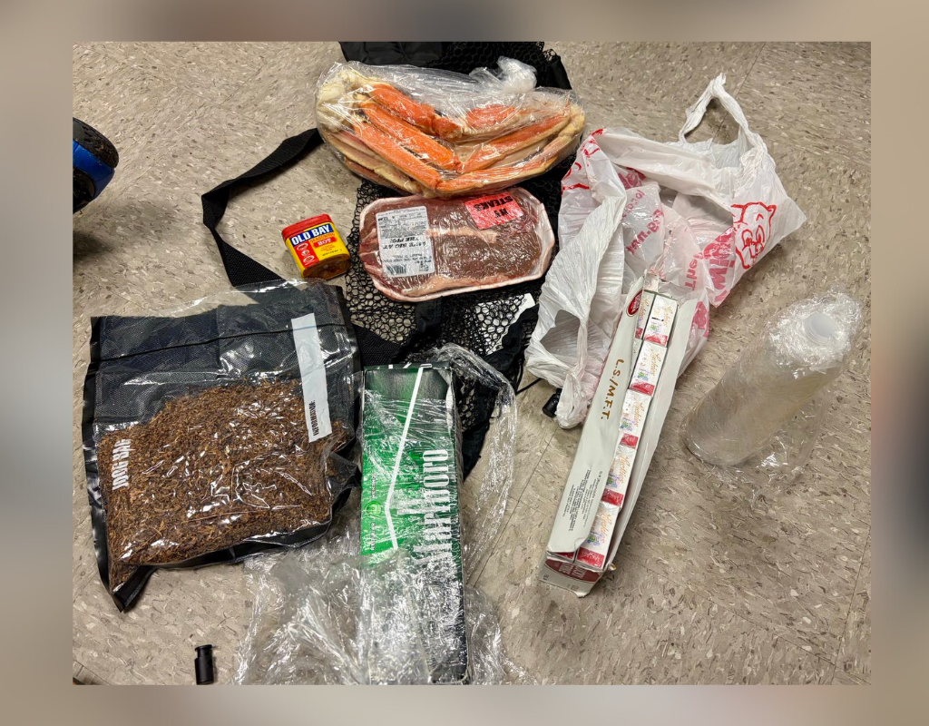 Correctional officers at a prison in Bishopville, S.C., confiscated a drone package dropped into the yard containing steak, marijuana and cigarettes.
