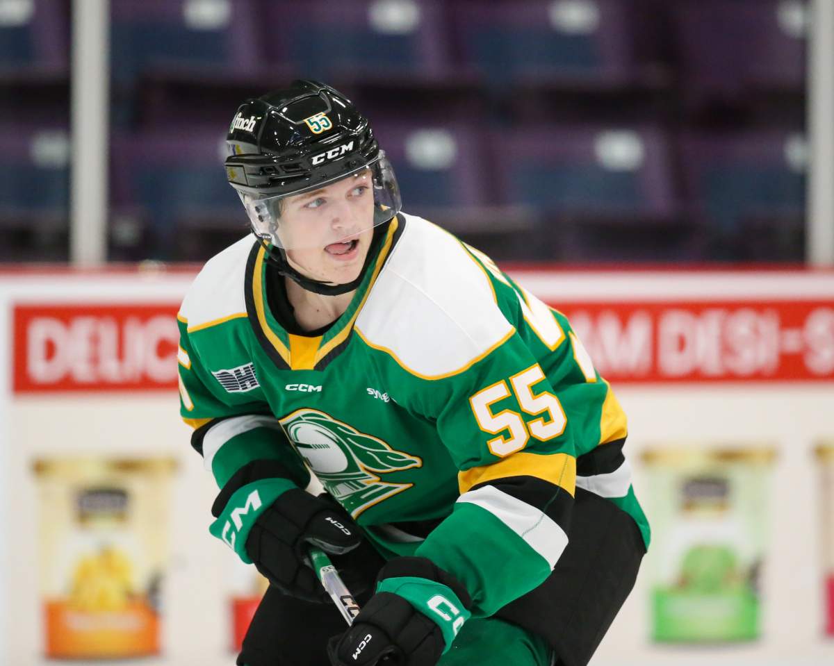 Rene Van Bommel scored in his return to the London Knights lineup at Sadlon Arena on Dec. 20, 2025.