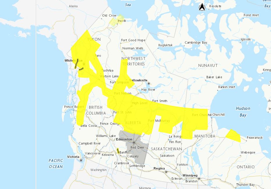 The frigid temperatures have prompted Environment Canada to issue cold warnings for a large swath of western and northern Canada.