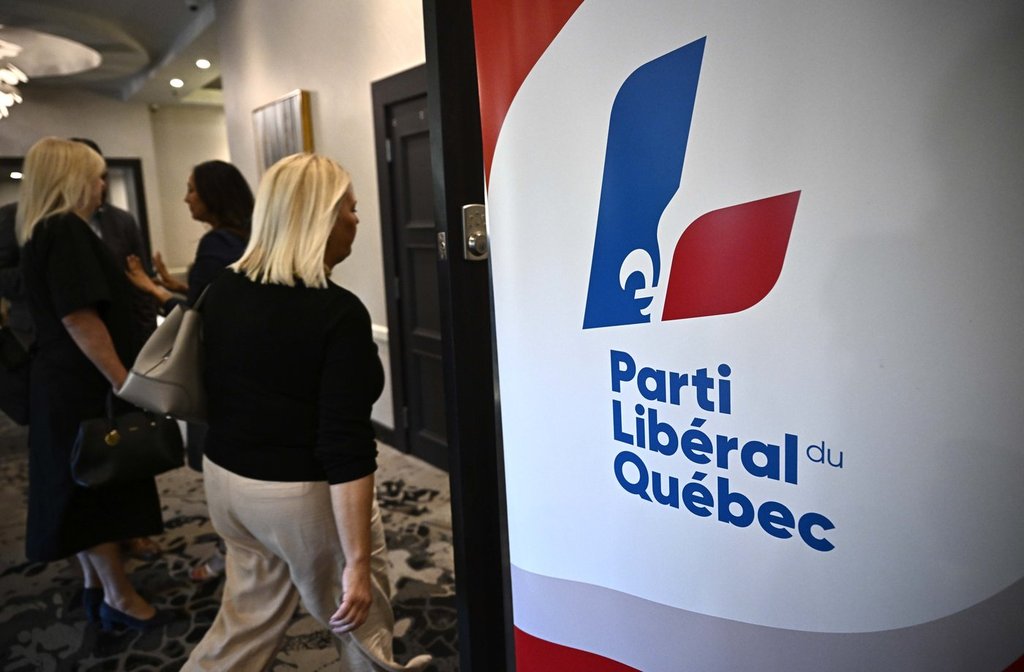 The Quebec Liberal Party logo photographed on Sept. 3, 2024, in Gatineau.