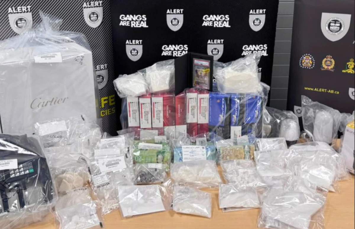 Officers with the Alberta Law Enforcement Response Team have charged two alleged drug dealers after seizing a large quantity of drugs and cash from a home in southeast Calgary.
