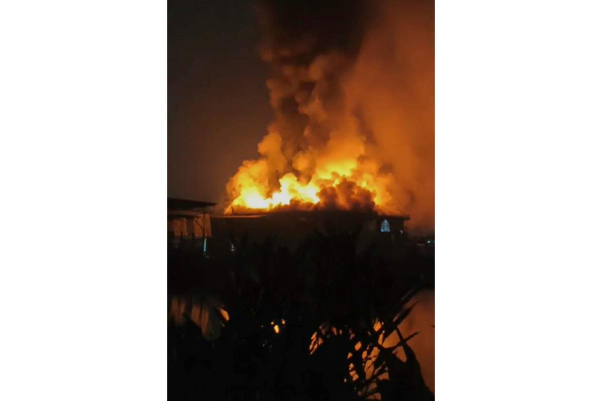 Flames are seen engulfing a nightclub early Sunday, in Arpora, in Goa, India, Sunday, Dec. 7, 2025.
