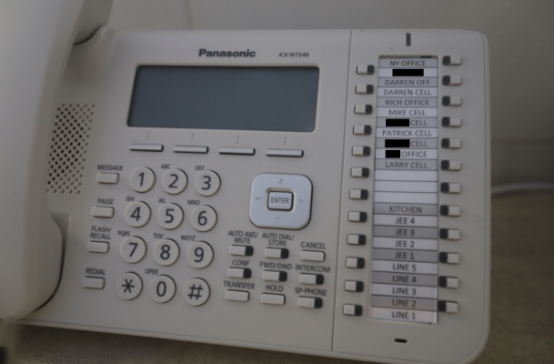 A photo of a phone on Epstein's property.