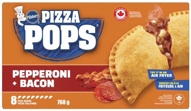 Четири продукта на Pillsbury Pizza Pops с пеперони и бекон