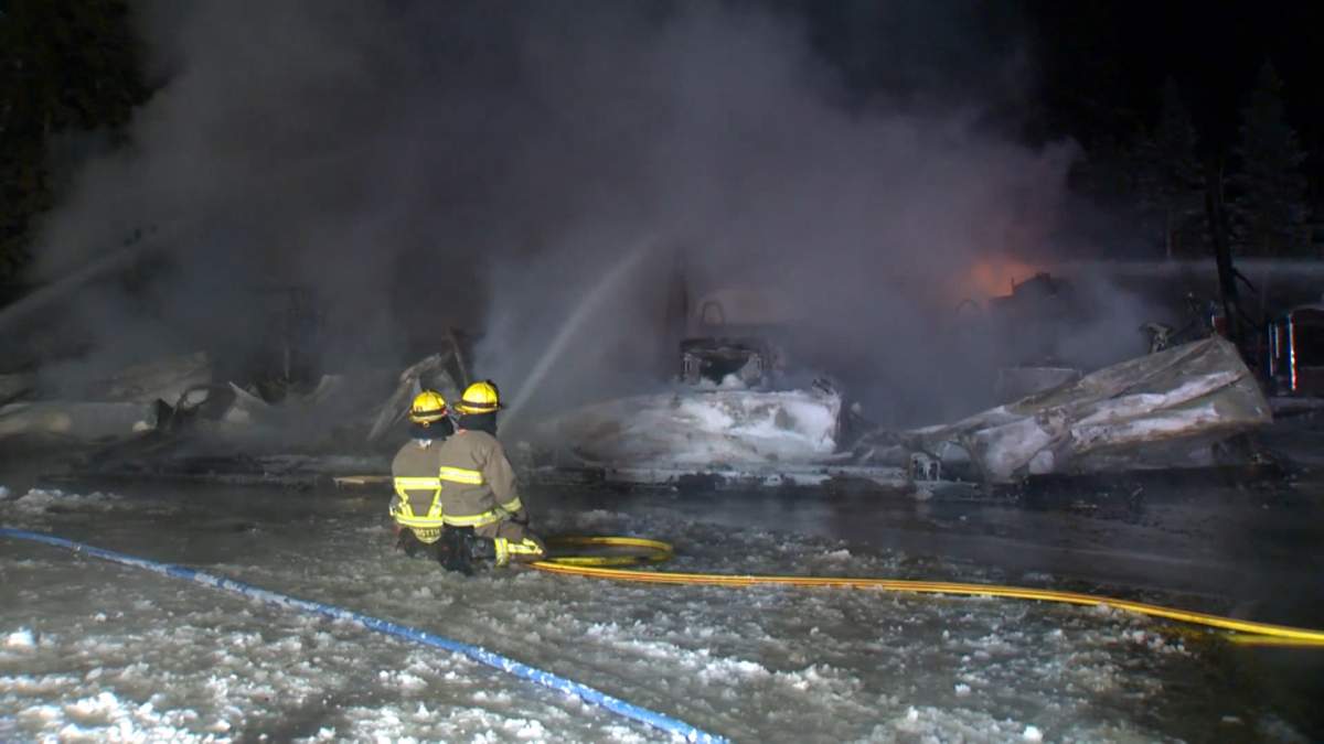 The fire broke out around 5 p.m. on Wednesday and completely destroyed one of two buildings that make up the Redwood Meadow's fire department.