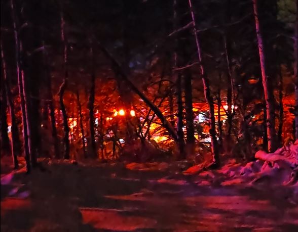 The fire was called in by area residents who saw flames coming from the building around 5 p.m. on Wednesday.