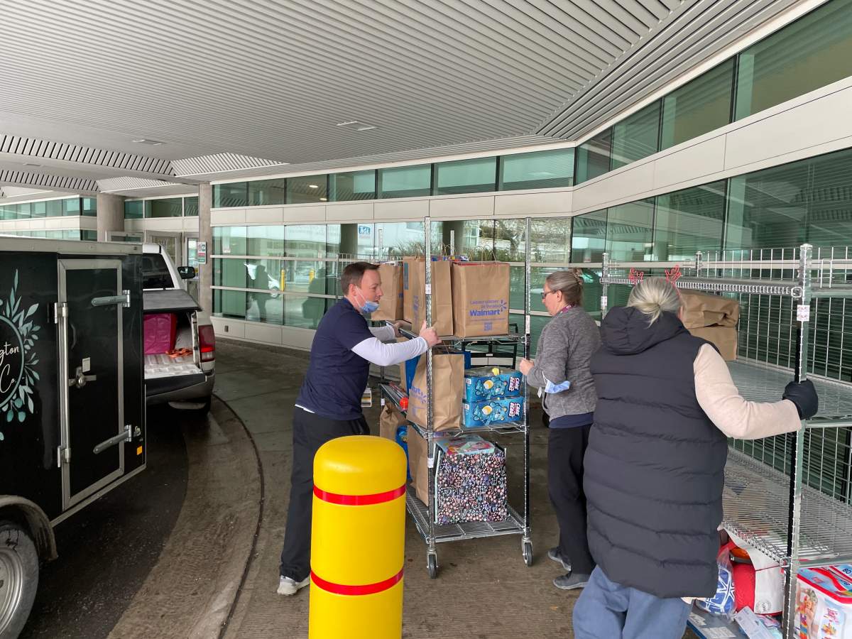 The family travelled from Digby, N.S., to Halifax to deliver the presents in person. They were able to fill two SUVs and two pickup trucks full of gifts.