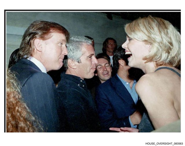 Trump, Epstein and an unidentified woman.