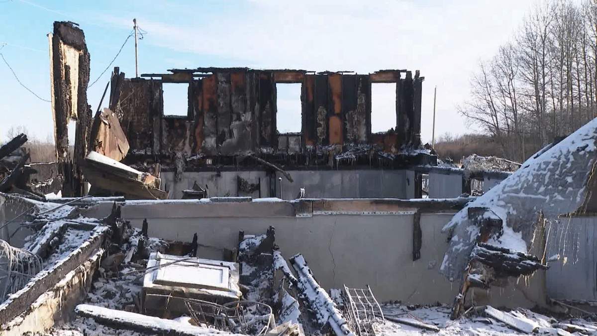 Despite the efforts of firefighters from the Tsuut'ina Nation and neighbouring Rocky View County, the family's home was completely destoyed.