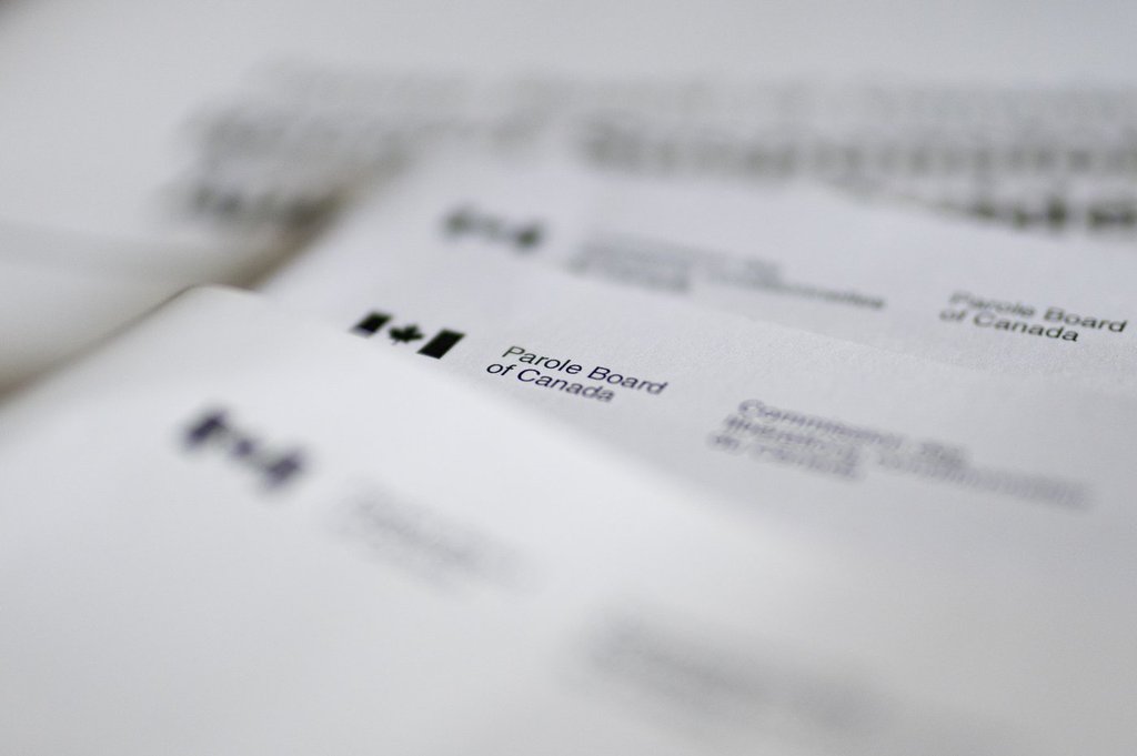 Parole Board of Canada letterhead is seen on a Government of Canada document in Ottawa, on Tuesday, Nov. 26, 2024. THE CANADIAN PRESS/Spencer Colby.