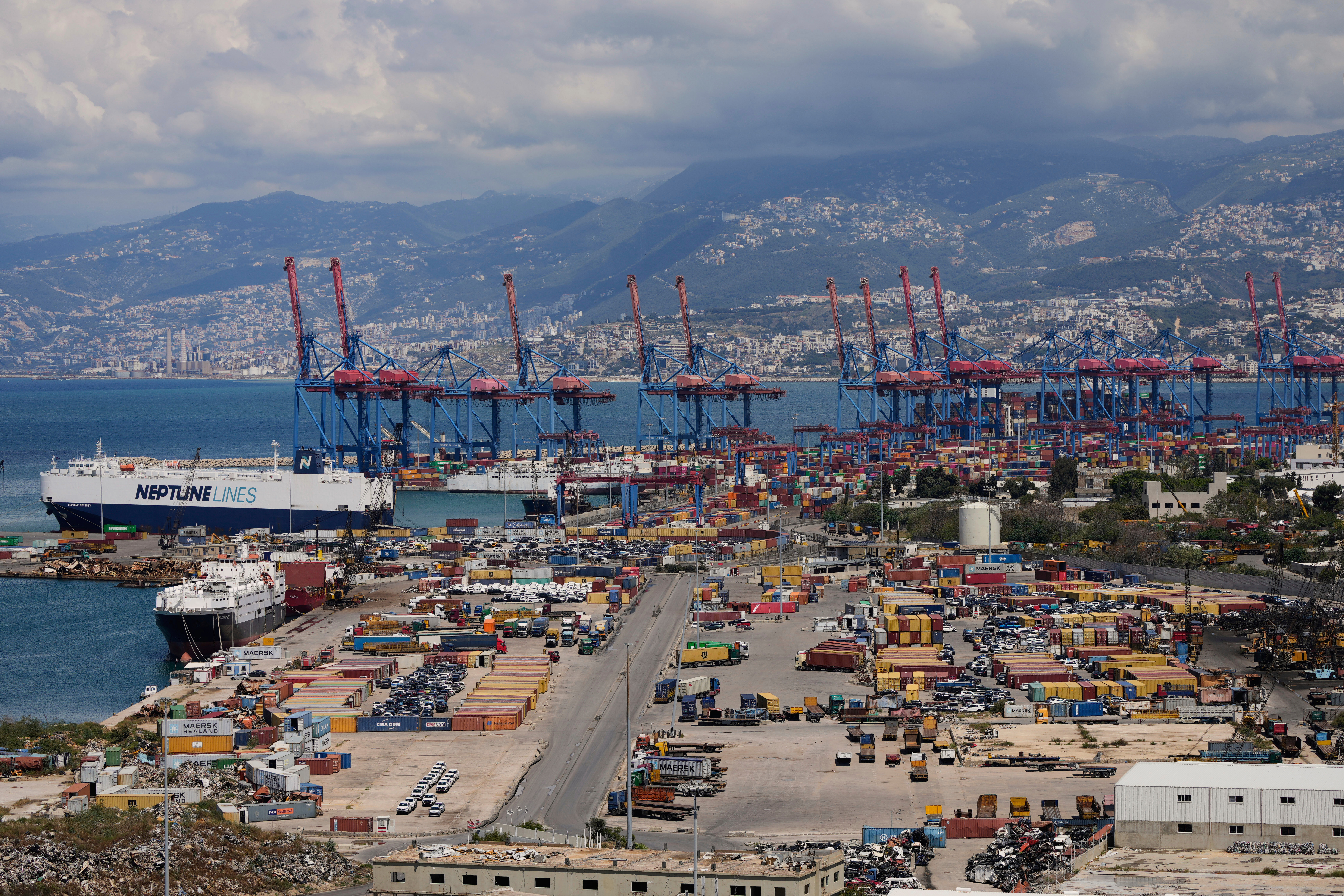 The Beirut port is controlled by Hezbollah, according to Canadian officials, April 13, 2025. (AP Photo/Hassan Ammar)