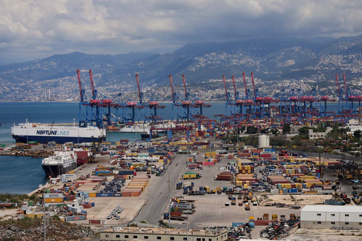 The Beirut port is controlled by Hezbollah, according to Canadian officials, April 13, 2025. (AP Photo/Hassan Ammar)