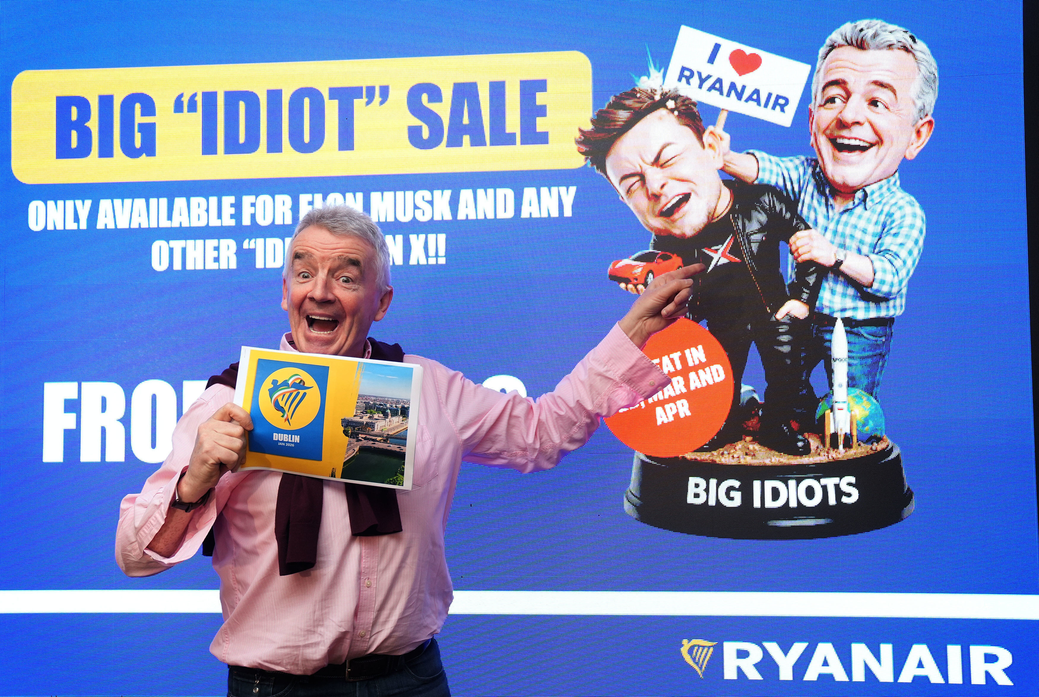 Ryanair CEO launches ‘Great Idiots’ seat sale aimed at Elon Musk amid feud