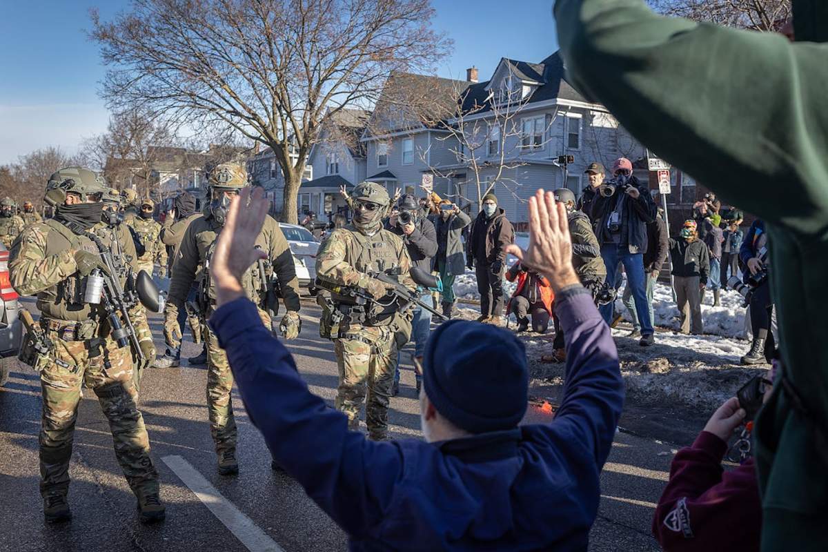 January 21, 2026: Protesters and ICE agents collide in Minneapolis on Jan. 13, 2026, near where Renee Good was killed.