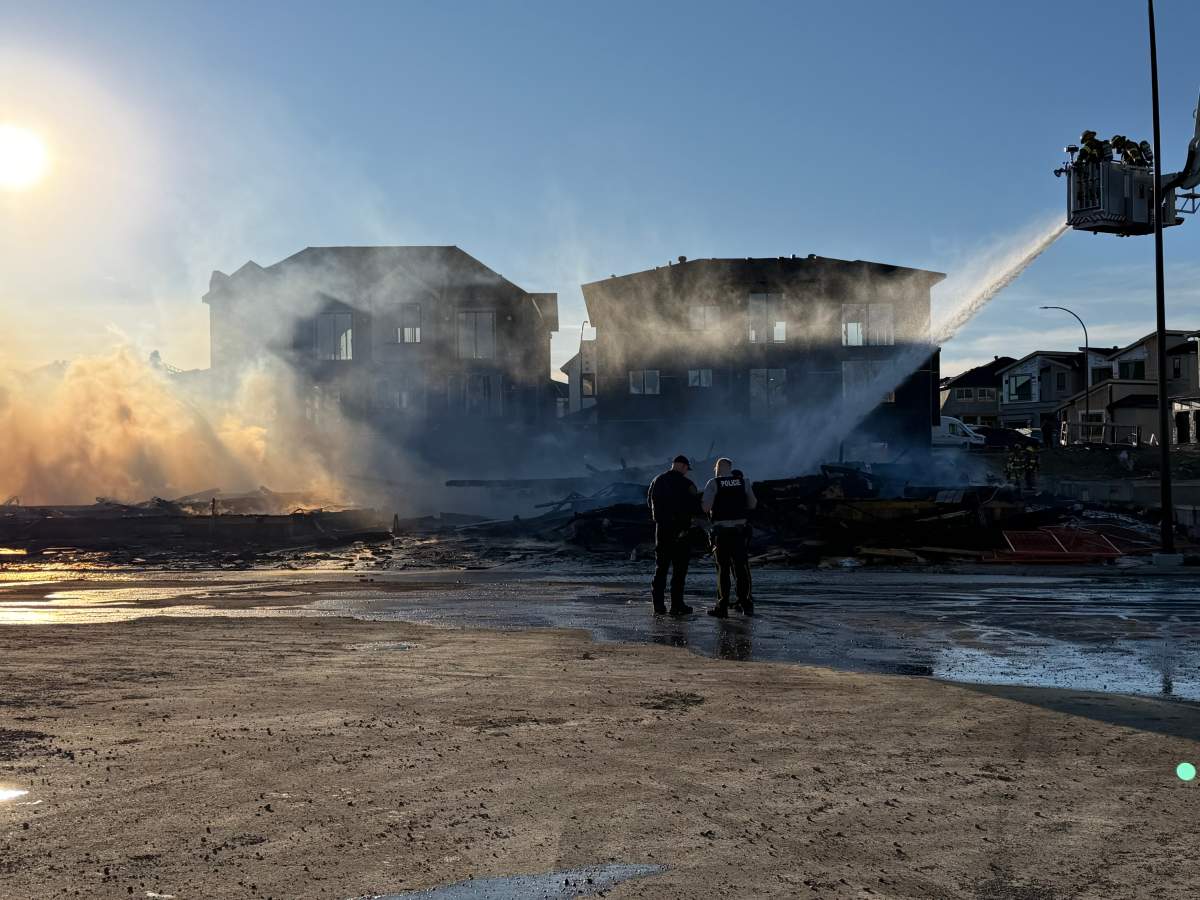 Residents of Calgary were also able to see smoke from the fire in a house under construction in Conrich, just east of the city.