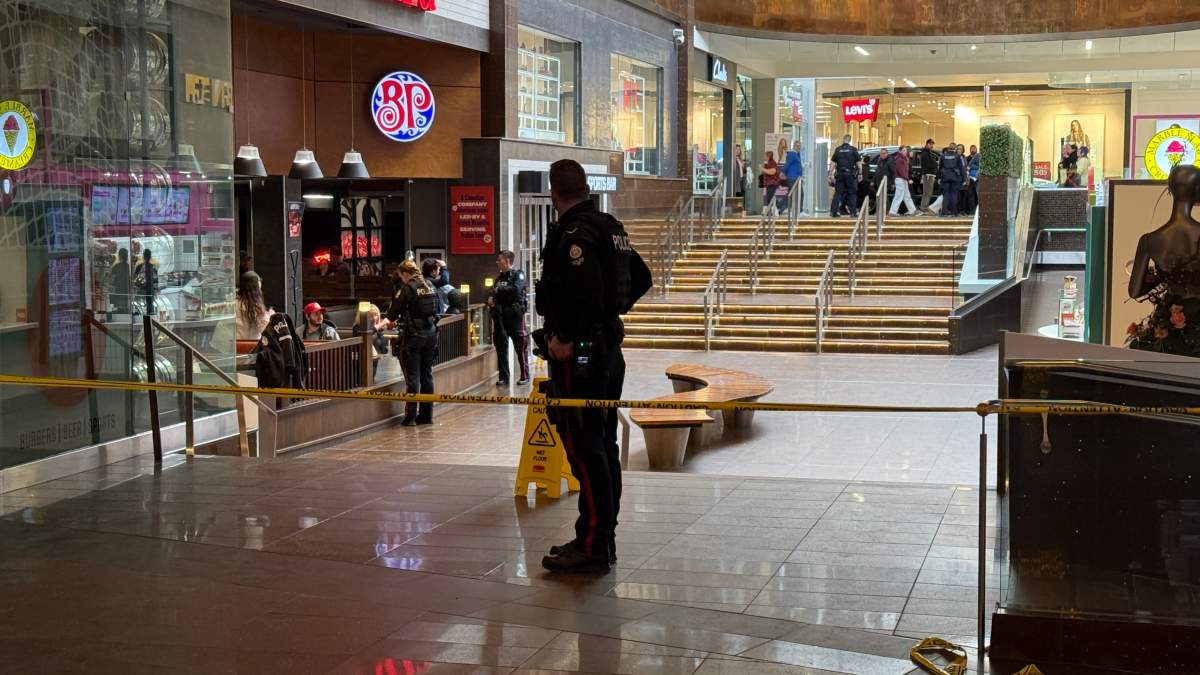 Police investigating a shooting on BRBN St. in West Edmonton Mall on Thursday, January 29, 2026.