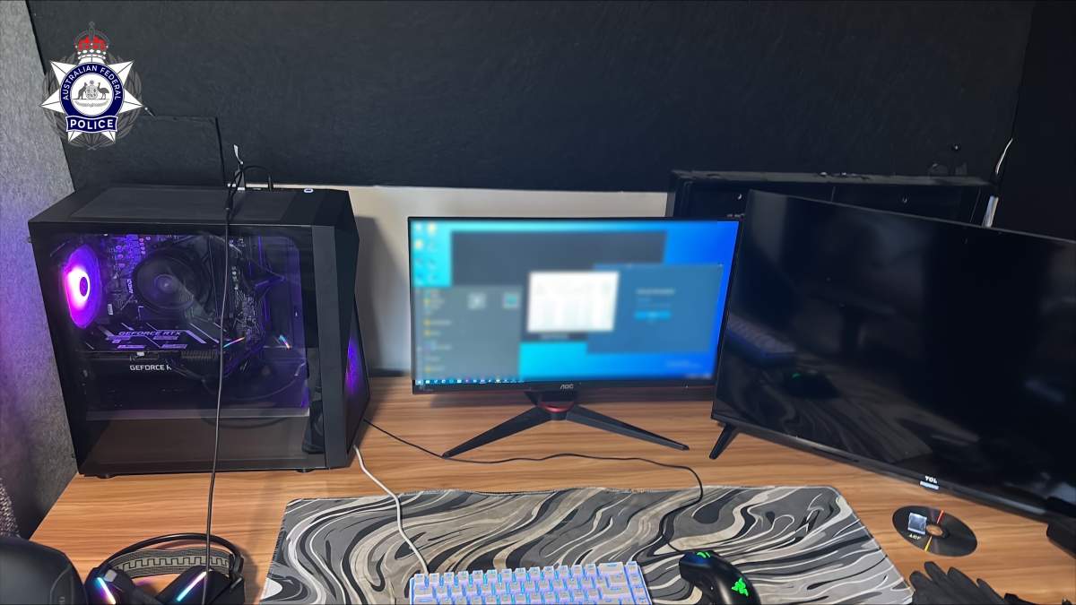 A computer and monitor belonging to an Australian teen charged with making hoax reports of mass shootings, a crime known as swatting.