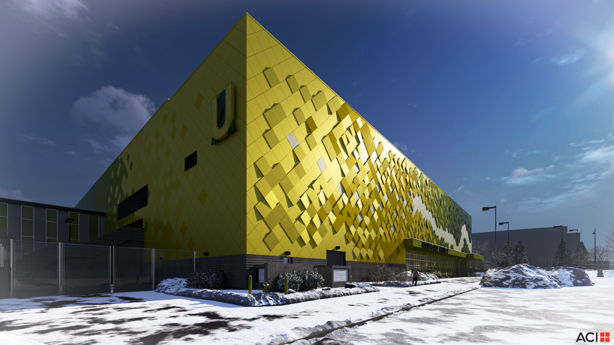 Rendering of renovations planned for the Butterdome (Universiade Pavilion) on the University of Alberta campus in Edmonton, Alta.