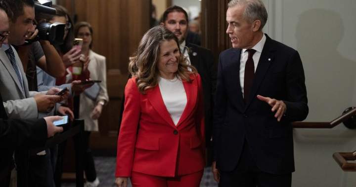 يقول كارني إن دور فريلاند في أوكرانيا “يتوافق” مع خطط التنحي عن منصب النائب الوطني