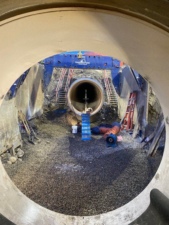 Crews work on repairing the water main break along 16 Ave. N.W., in Calgary, in this handout photo released by the City of Calgary on Wednesday, Jan. 7, 2025.