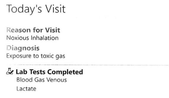 The discharge statement issued by the hospital in Canmore, for one of the children says they were treated for inhalation of toxic gas.