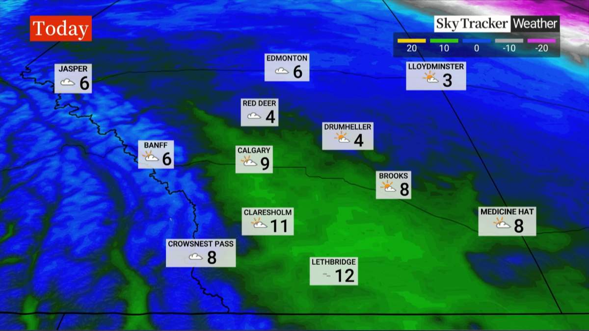 Unseasonably warm temperatures are in the forecast for much of southern Alberta, well into next week.